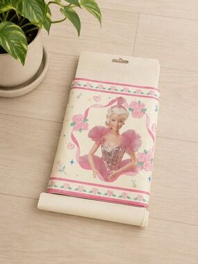 Vintage Barbie Decorative Border Pink Wallpaper New Theme Collectible Project